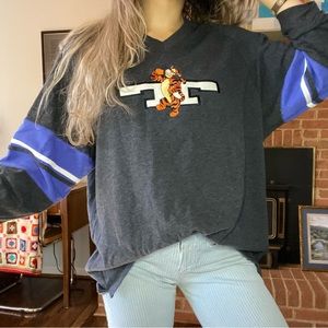 Vintage 90s Tigger Oversized Skater Hockey Jersey Stretch Sweatshirt Win…